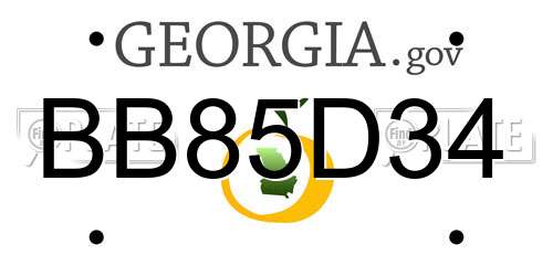 BB85D34 Georgia License Plate