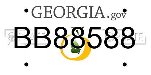 BB88588 Georgia License Plate