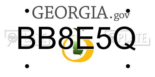 BB8E5Q Georgia License Plate
