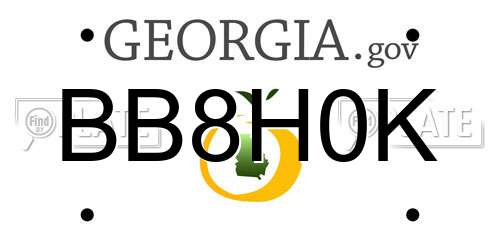 BB8H0K Georgia License Plate