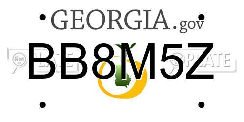 BB8M5Z Georgia License Plate