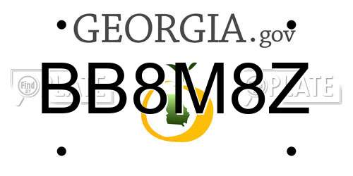 BB8M8Z Georgia License Plate