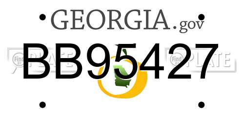 BB95427 Georgia License Plate
