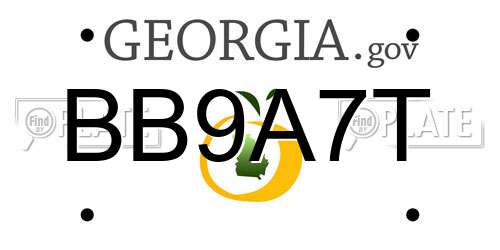 BB9A7T Georgia License Plate