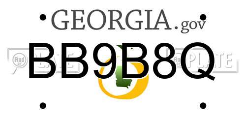 BB9B8Q Georgia License Plate