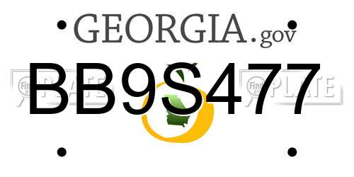 BB9S477 Georgia License Plate