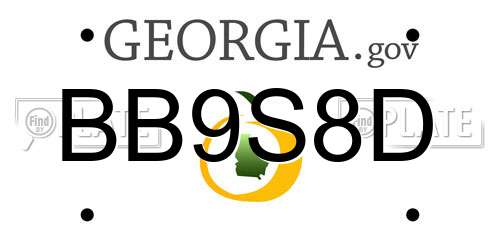 BB9S8D Georgia License Plate