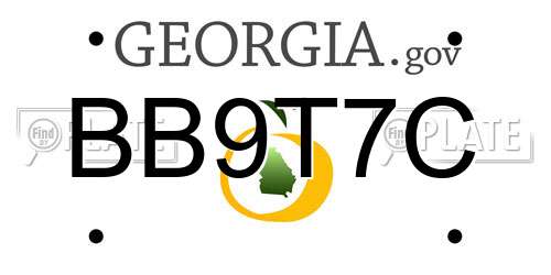 BB9T7C Georgia License Plate