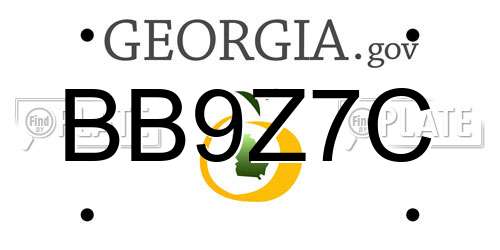 BB9Z7C Georgia License Plate