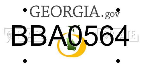 BBA0564 Georgia License Plate
