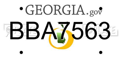 BBA7563 Georgia License Plate