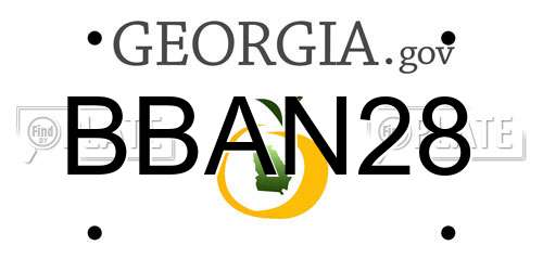 BBAN28 Georgia License Plate