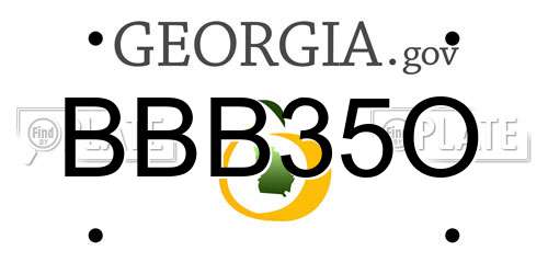 BBB35O Georgia License Plate