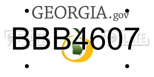 BBB4607 Georgia License Plate