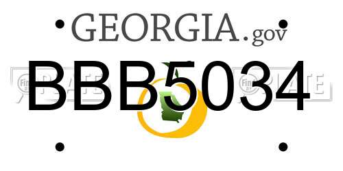 BBB5034 Georgia License Plate