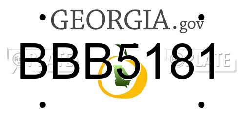 BBB5181 Georgia License Plate