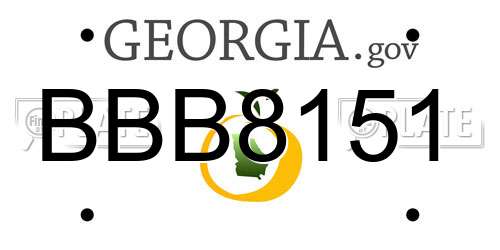 BBB8151 Georgia License Plate
