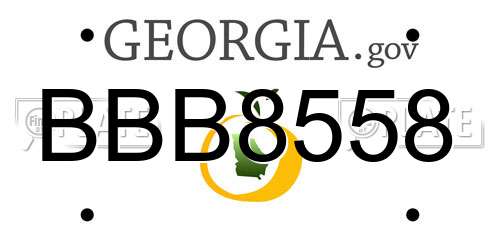 BBB8558 Georgia License Plate
