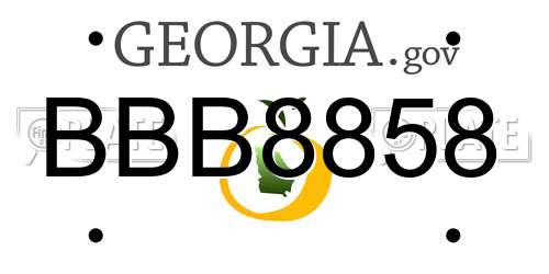 BBB8858 Georgia License Plate