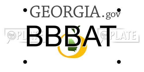 BBBAT Georgia License Plate