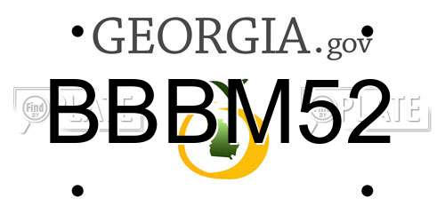 BBBM52 Georgia License Plate