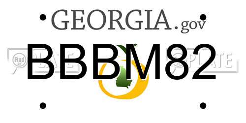 BBBM82 Georgia License Plate