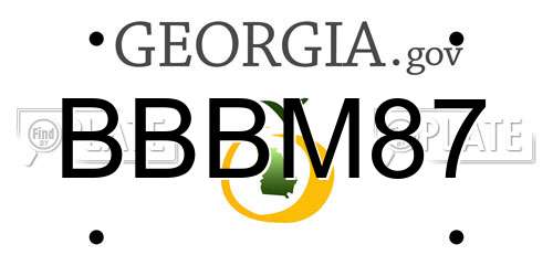 BBBM87 Georgia License Plate