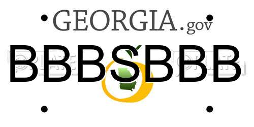 BBBSBBB Georgia License Plate
