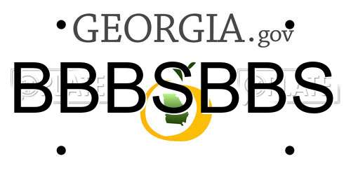 BBBSBBS Georgia License Plate