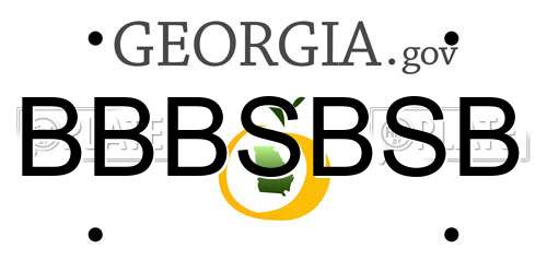 BBBSBSB Georgia License Plate
