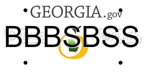 BBBSBSS Georgia License Plate