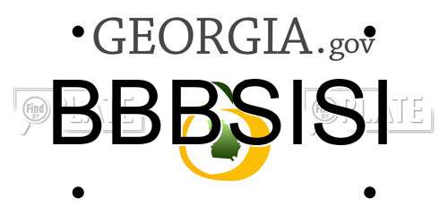 BBBSISI Georgia License Plate