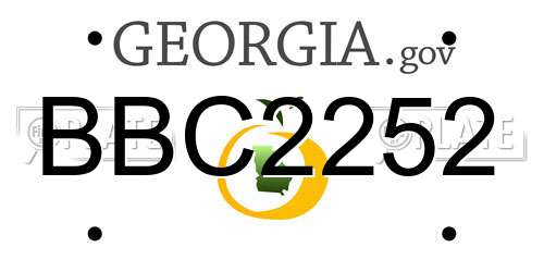BBC2252 Georgia License Plate