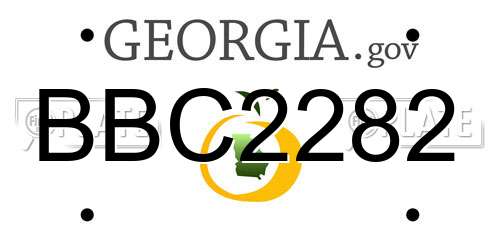 BBC2282 Georgia License Plate