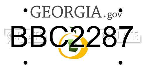 BBC2287 Georgia License Plate