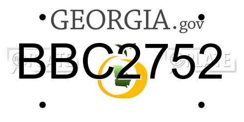 BBC2752 Georgia License Plate