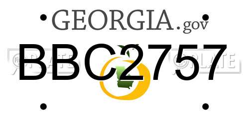 BBC2757 Georgia License Plate