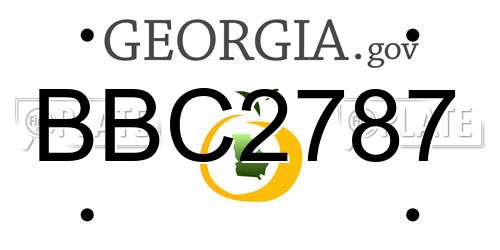 BBC2787 Georgia License Plate