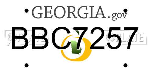BBC7257 Georgia License Plate