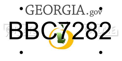 BBC7282 Georgia License Plate