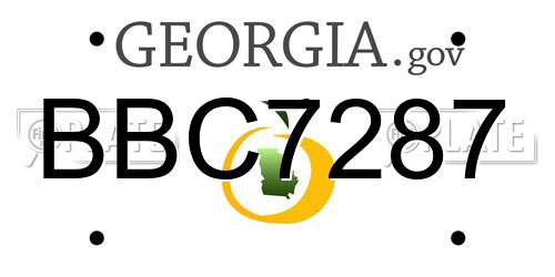 BBC7287 Georgia License Plate