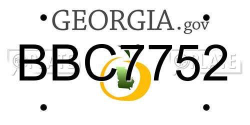 BBC7752 Georgia License Plate