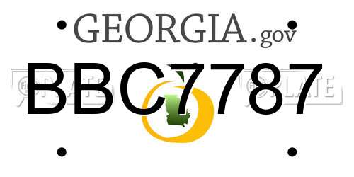 BBC7787 Georgia License Plate