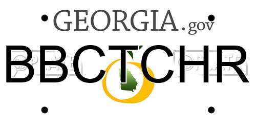 BBCTCHR Georgia License Plate