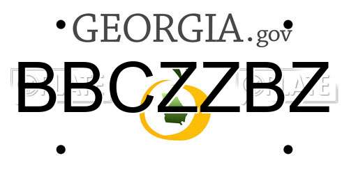 BBCZZBZ Georgia License Plate