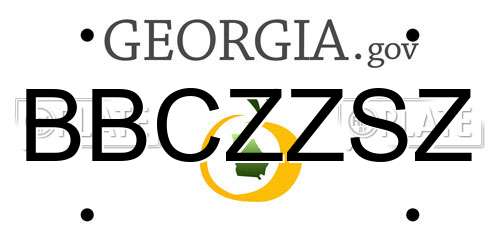BBCZZSZ Georgia License Plate
