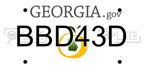 BBD43D Georgia License Plate