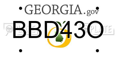 BBD43O Georgia License Plate