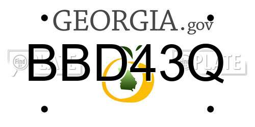 BBD43Q Georgia License Plate