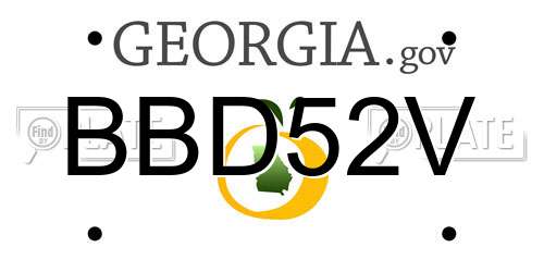 BBD52V Georgia License Plate
